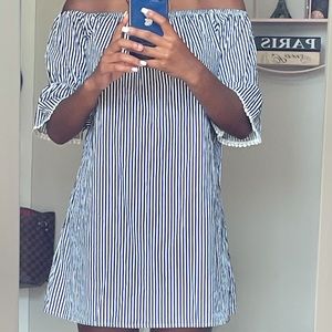 Off the shoulder stripe dress